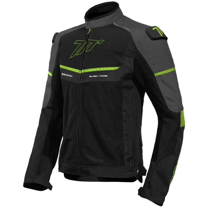 Kurtka motocyklowa Seventy Degrees SD-JR60 Thunder czarno-fluo-żółta