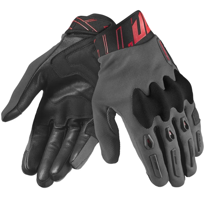 Rękawice motocyklowe Seventy Degrees SD-N66 Fullgas szaro-czerwone