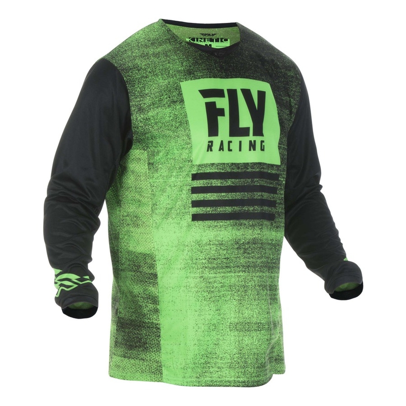 Motocrossowa koszulka FLY Racing Kinetic NOIZ 2019 - USA czarno-fluo zielona wyprzedaż