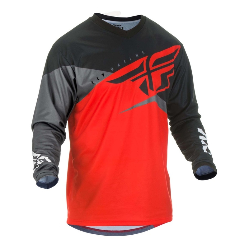 Motocrossowa koszulka FLY Racing F-16 2019 - USA czerwono-czarno-szara wyprzedaż
