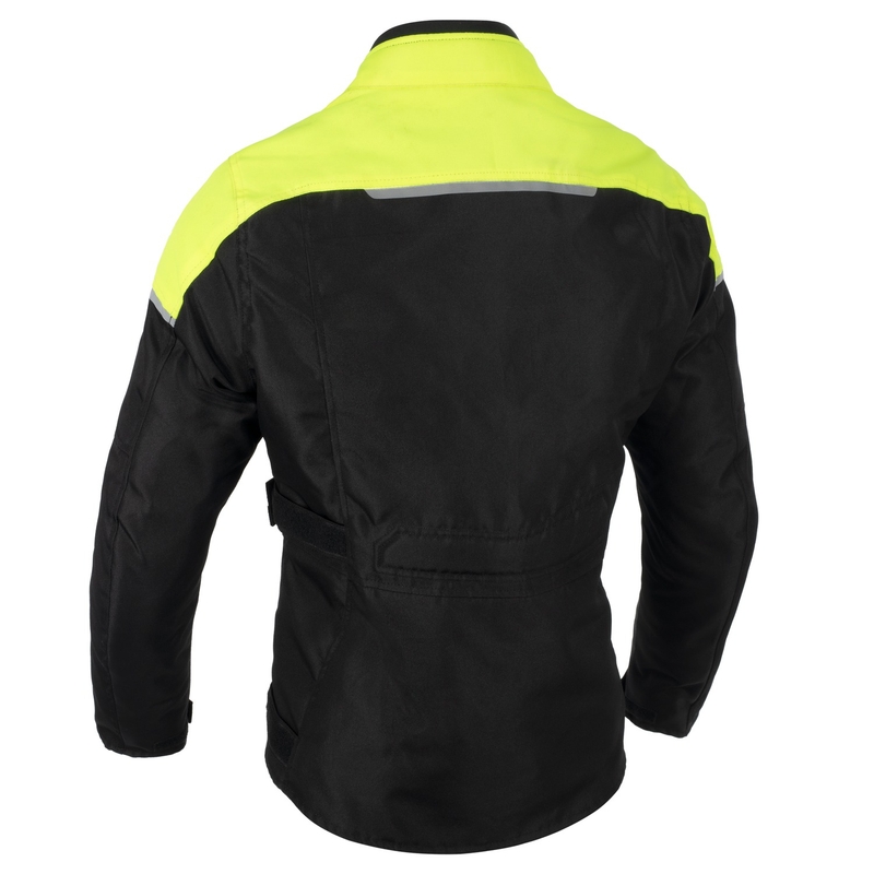 Kurtka motocyklowa damska Oxford Spartan Long WP czarno-fluo-żółta