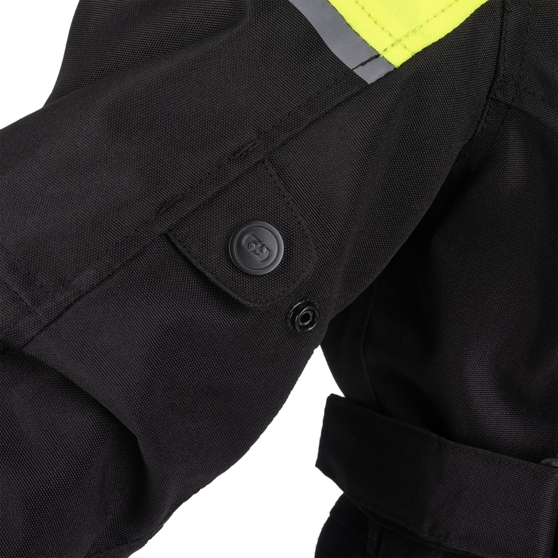 Kurtka motocyklowa damska Oxford Spartan Long WP czarno-fluo-żółta
