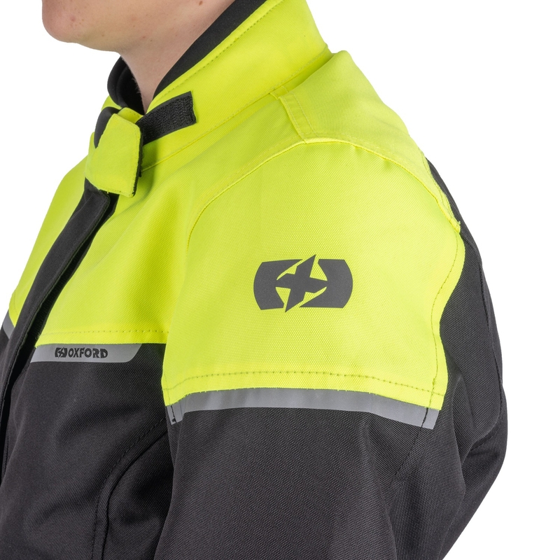 Kurtka motocyklowa damska Oxford Spartan Long WP czarno-fluo-żółta