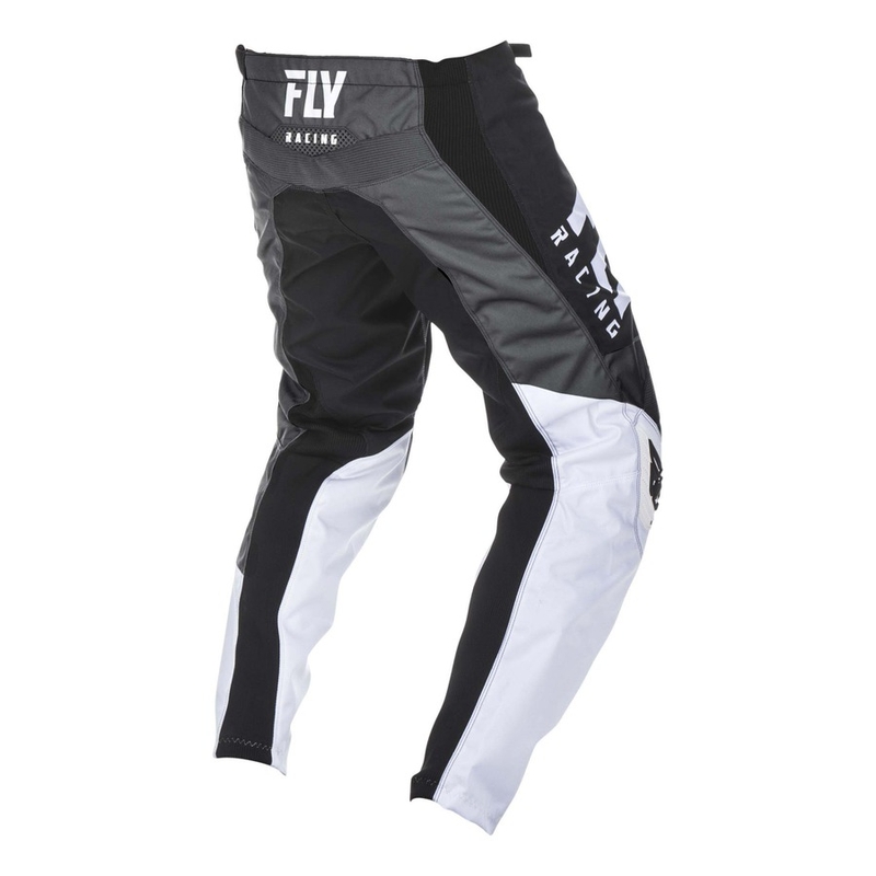 Motocrossowe spodnie FLY Racing F-16 2019 - USA czarno-biało-szare wyprzedaż