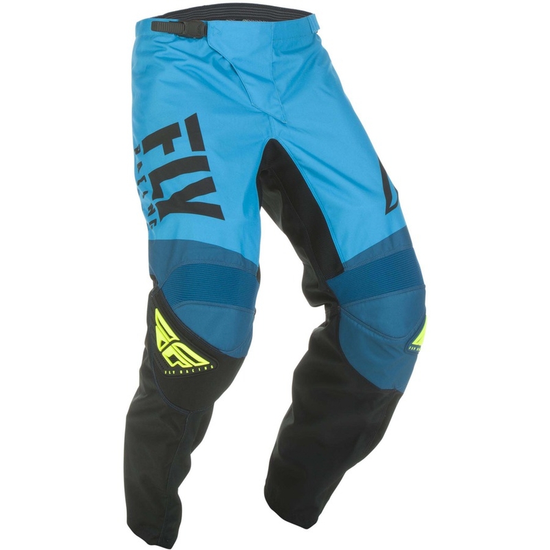 Motocrossowe spodnie FLY Racing F-16 2019 - USA niebiesko-czarno-fluo żółte wyprzedaż