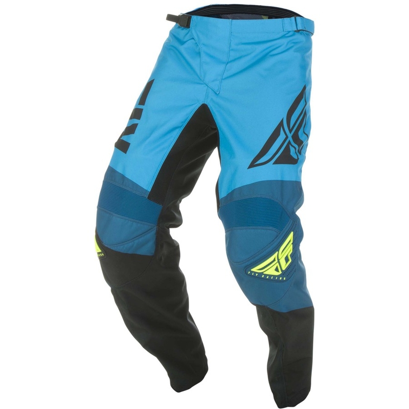 Motocrossowe spodnie FLY Racing F-16 2019 - USA niebiesko-czarno-fluo żółte wyprzedaż