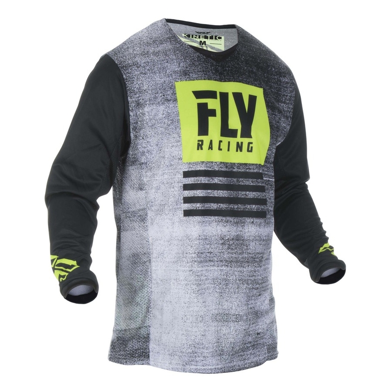 Motocrossowa koszulka FLY Racing Kinetic NOIZ 2019 - USA czarno-fluo żółta wyprzedaż