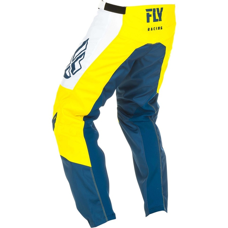 Motocrossowe spodnie FLY Racing F-16 2019 - USA żółto-biało-niebieskie wyprzedaż
