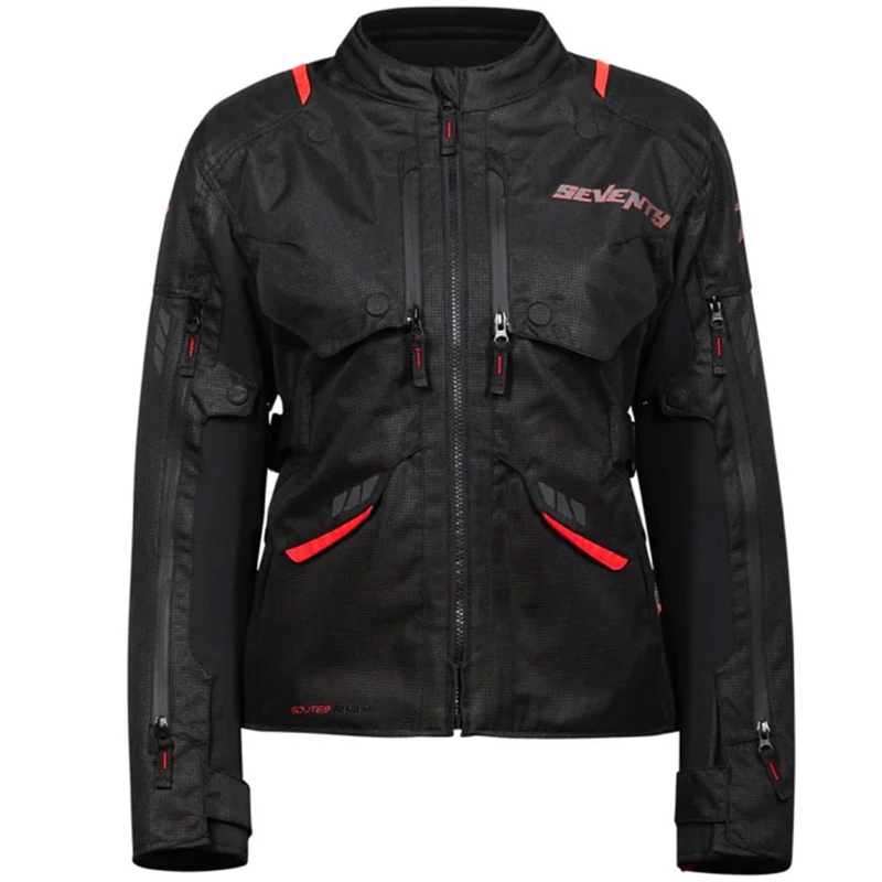 Kurtka motocyklowa damska Seventy Degrees SD-JT69 Tanami czarno-czerwona