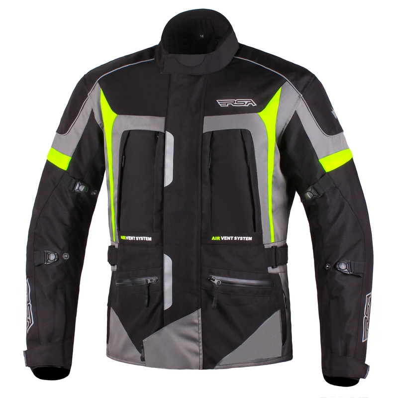 Kurtka motocyklowa RSA Desert czarno-szaro-fluo żółta wyprzedaż