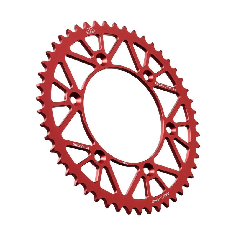 Rear ALU sprocket JT 49T, 520 Red