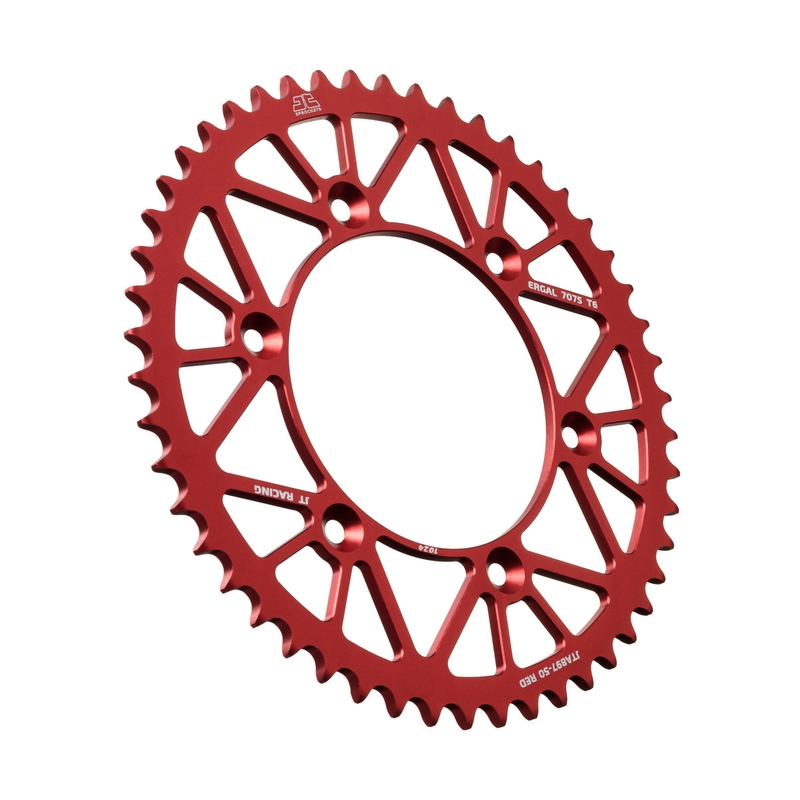 Rear ALU sprocket JT 50T, 520 Red