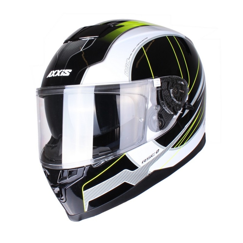 Kask motocyklowy Axxis Debut czarno-fluo żółty - II. jakość