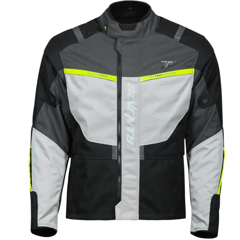 Kurtka motocyklowa Seventy Degrees SD-JT83 Tonale czarno-szaro-fluo-żółta