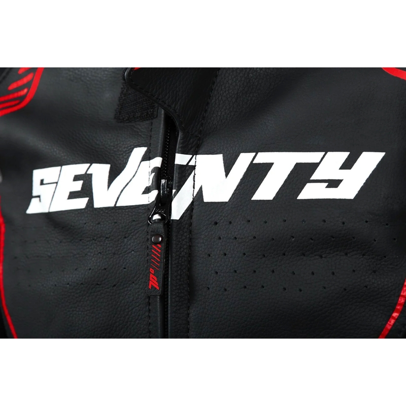 Kurtka motocyklowa skórzana Seventy Degrees SD-JL24 Spoiler czarno-czerwona