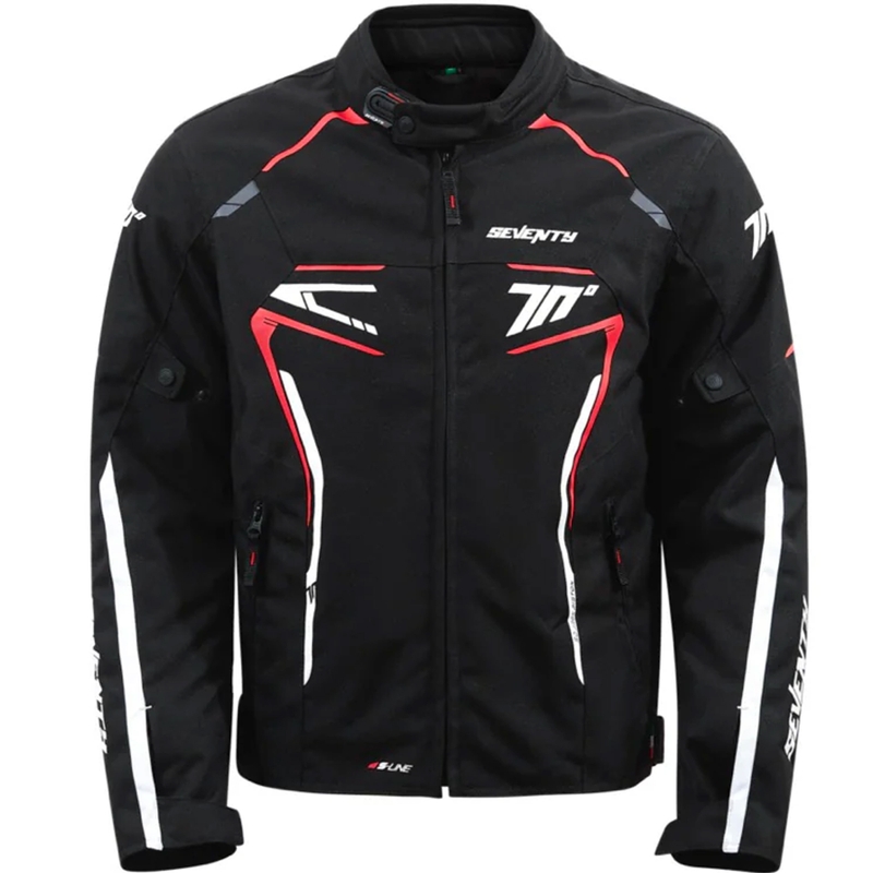 Kurtka motocyklowa Seventy Degrees SD-JR65 Piston czarno-czerwono-biała
