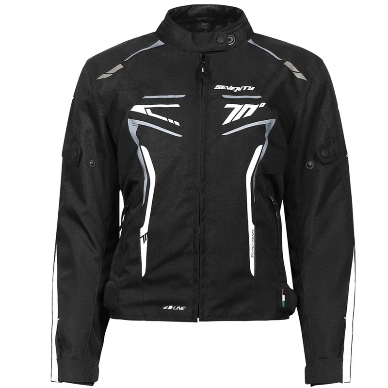 Kurtka motocyklowa damska Seventy Degrees SD-JR67 Piston czarno-szaro-biała