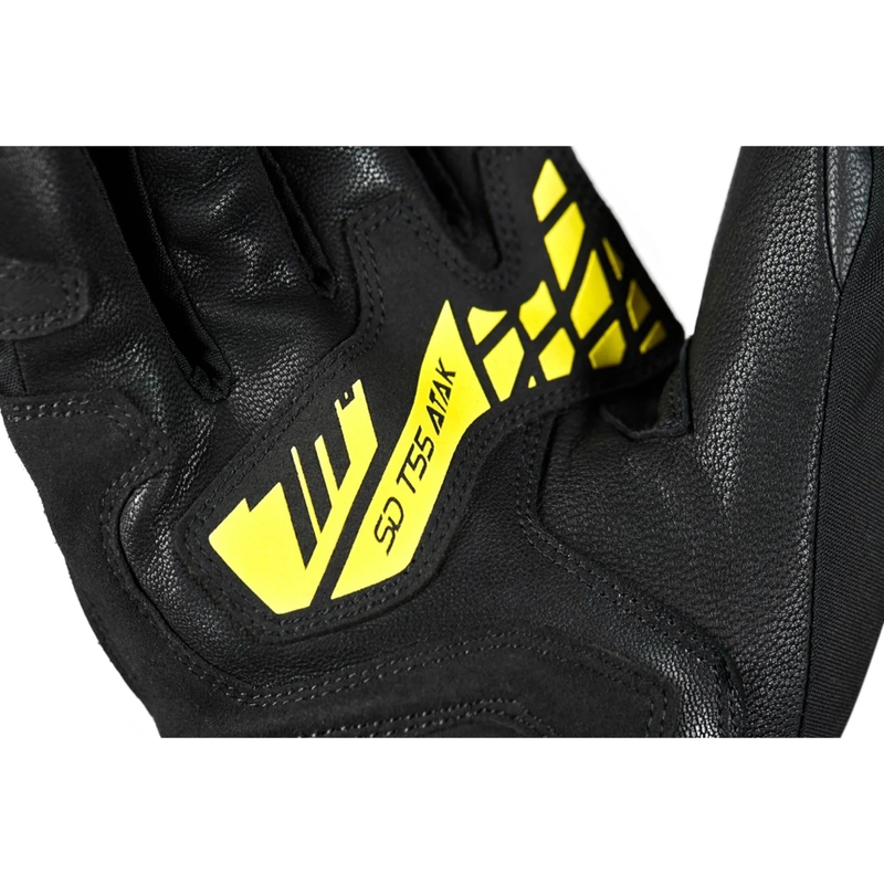 Rękawice motocyklowe Seventy Degrees SD-T55 Atak w kolorze czarno-fluo-żółtym