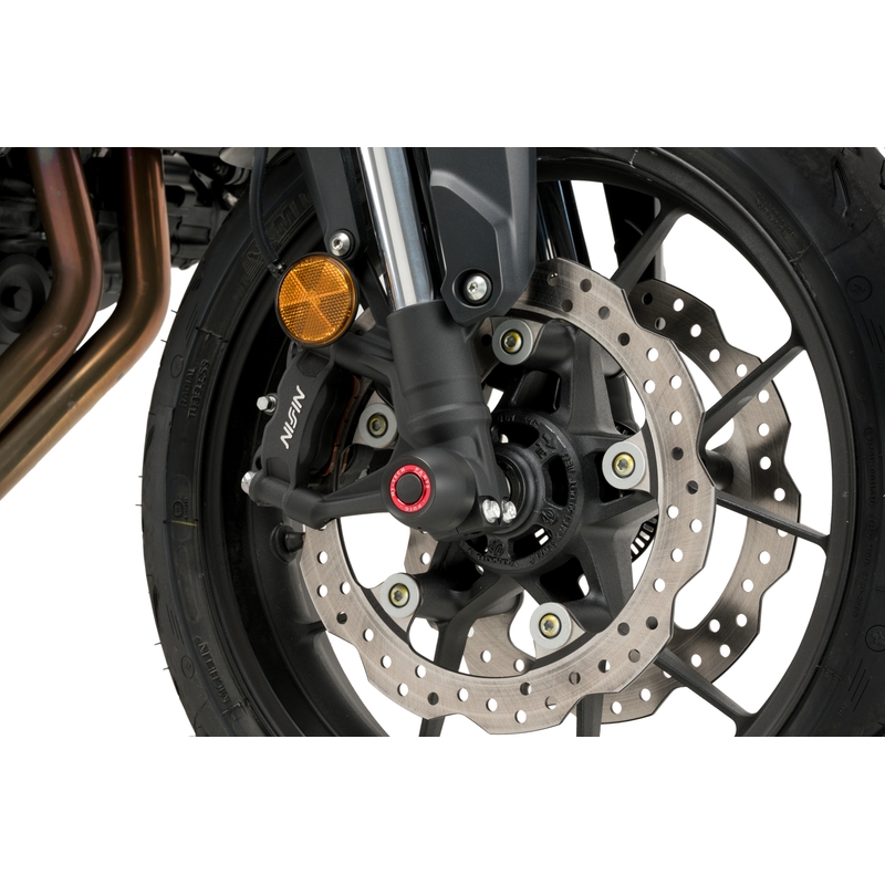 Axle sliders PUIG PHB19 black without color caps, front for HONDA CB 750 Hornet 2023-2026