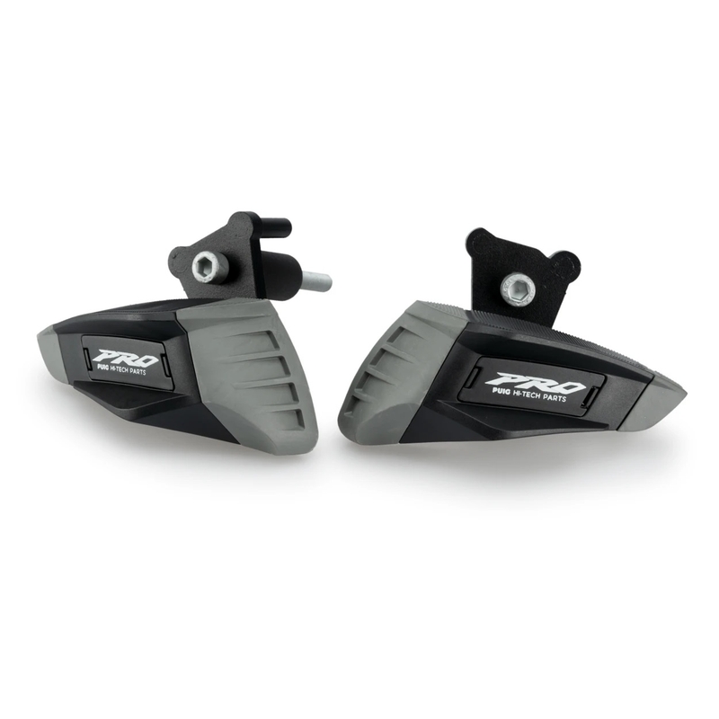 Frame sliders PUIG PRO 2.0 black with grey rubber for KAWASAKI Ninja 500 2024-2026