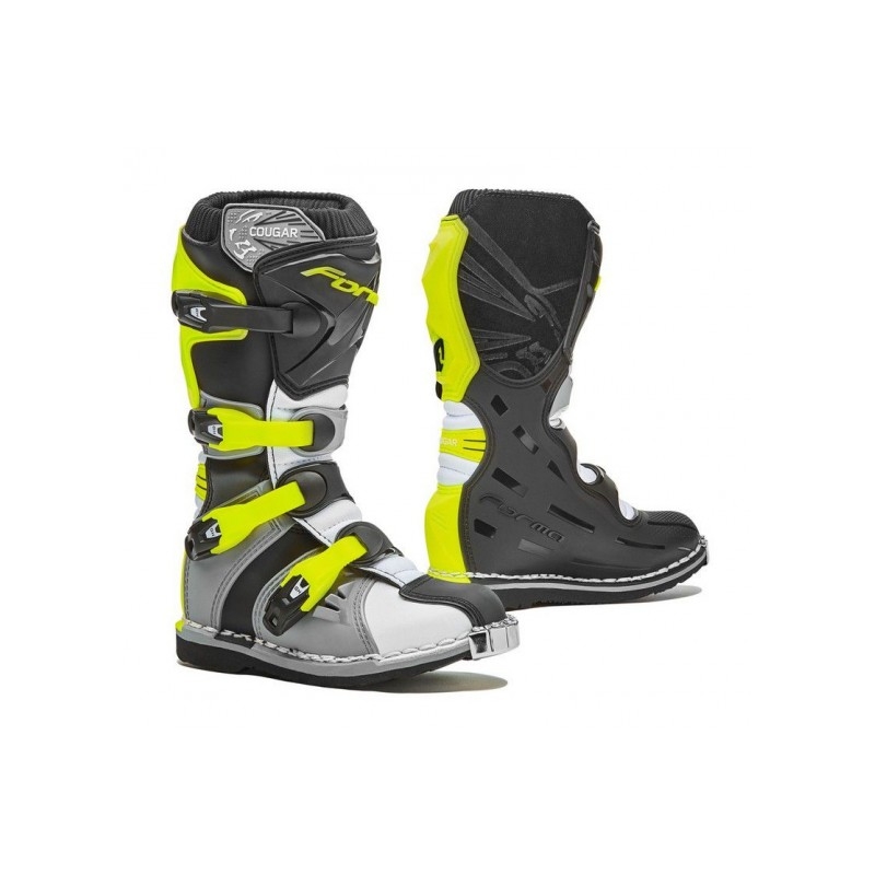 Dziecięce buty motocyklowe Forma Cougar szaro-biało-fluo żółte wyprzedaż