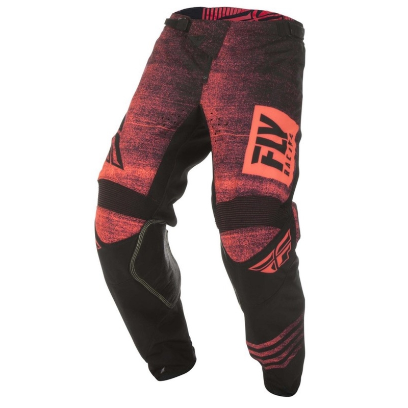 Motocrossowe spodnie FLY Racing Kinetic NOIZ 2019 - USA czarno-fluo czerwone