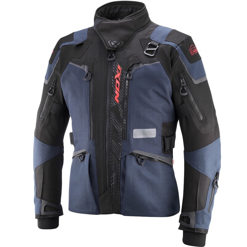 Kurtka motocyklowa IXON Odin niebiesko-czarno-fluo czerwona