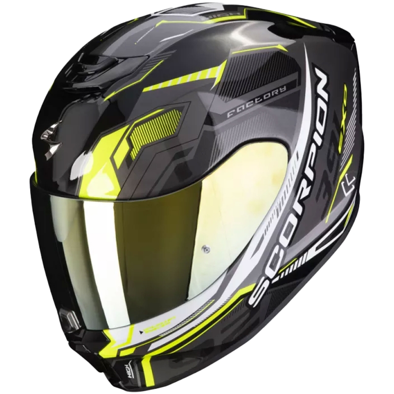 Integralny kask motocyklowy Scorpion EXO-391 Haut czarny-srebrny-neon żółty wyprzedaż