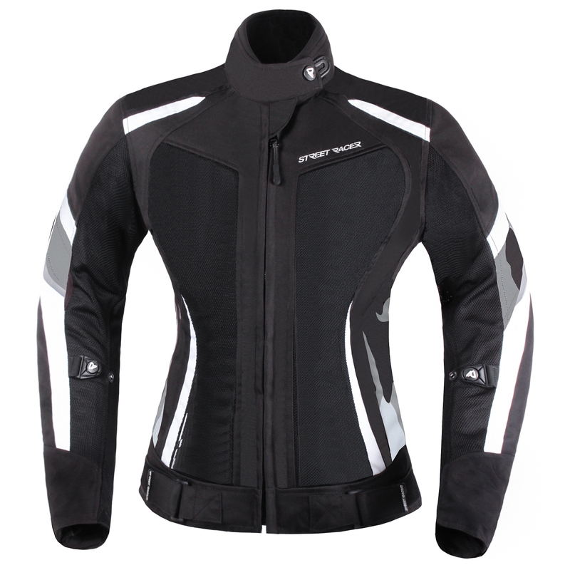 Damska kurtka motocyklowa Street Racer Elite czarno-biała wyprzedaż
