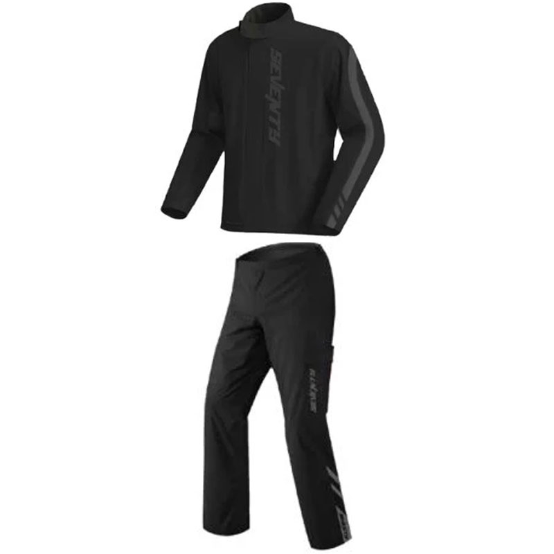 Dwuczęściowy kombinezon przeciwdeszczowy Seventy Degrees SD-S5 Monsoon Suit czarno-czarny