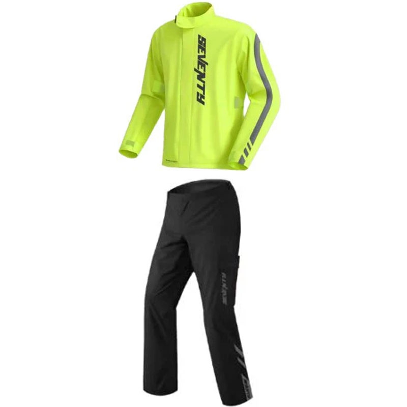 Dwuczęściowy kombinezon przeciwdeszczowy Seventy Degrees SD-S5 Monsoon Suit fluo żółto-czarny