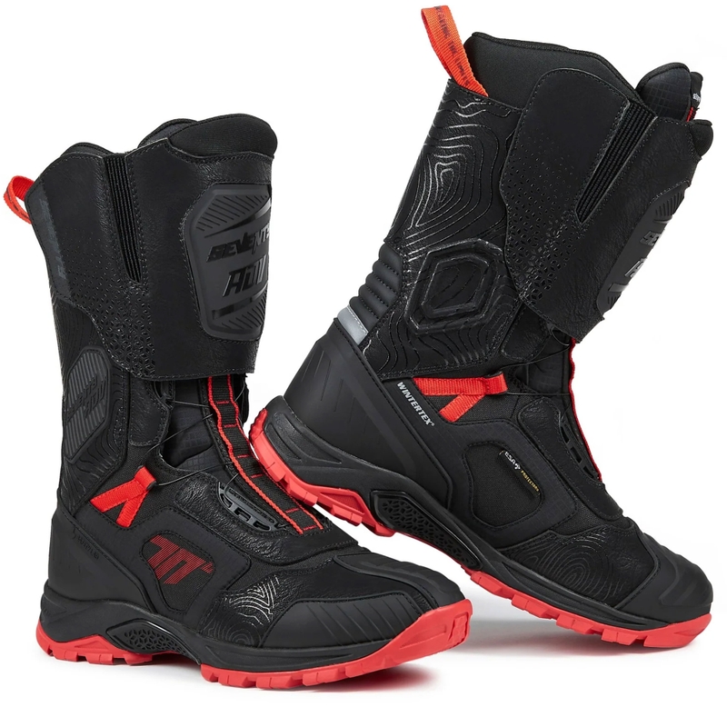 Seventy Degrees SD-BA6 Stelvio High Buty motocyklowe Czarno-Czerwone