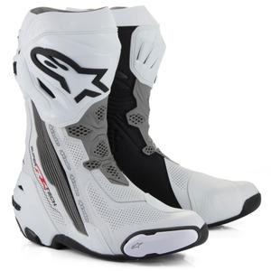 Buty motocyklowe Alpinestars Supertech R Vented w kolorze biało-jasnoszarym-czarnym