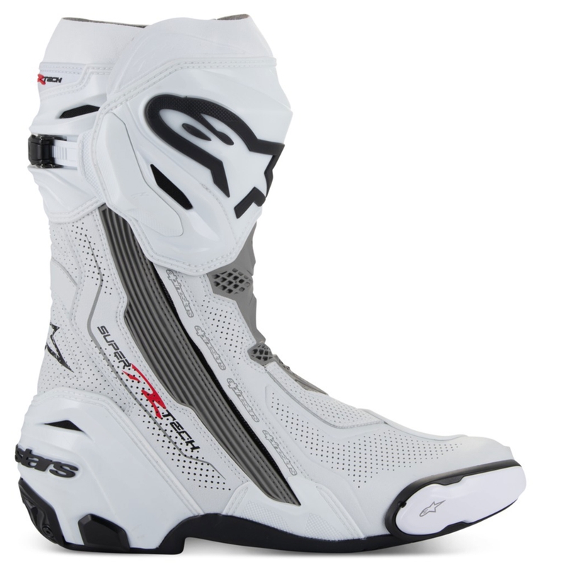 Buty motocyklowe Alpinestars Supertech R Vented w kolorze biało-jasnoszarym-czarnym