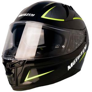 Kask motocyklowy integralny MotoZem Guardian czarno-żółty - II. jakość