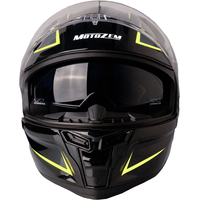 Kask motocyklowy integralny MotoZem Guardian czarno-żółty - II. jakość