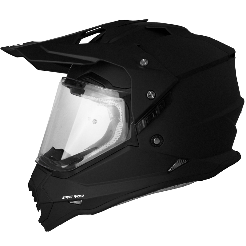 Kask motocyklowy enduro Street Racer Ignite czarny matowy - II. jakość