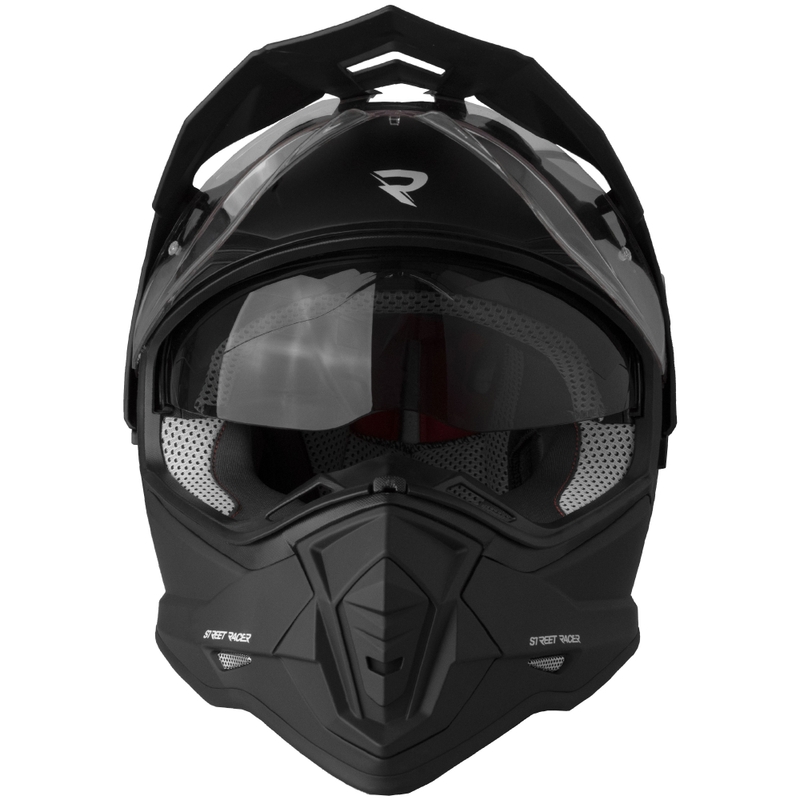 Kask motocyklowy enduro Street Racer Ignite czarny matowy - II. jakość