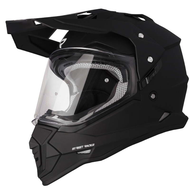Kask motocyklowy enduro Street Racer Ignite czarny matowy - II. jakość