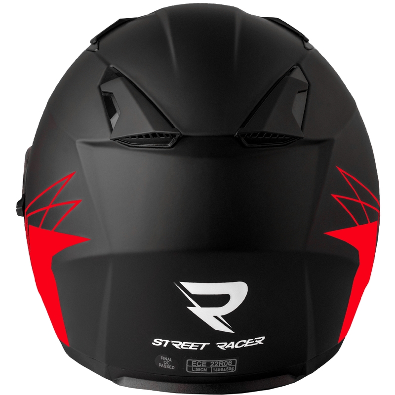 Otwarty kask motocyklowy Street Racer Sonic matowy czarno-czerwony - II. jakość
