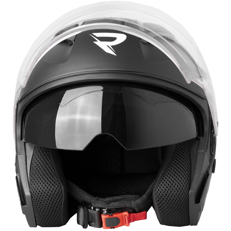 Otwarty kask motocyklowy Street Racer Sonic matowy czarny-fluo żółty - II. jakość