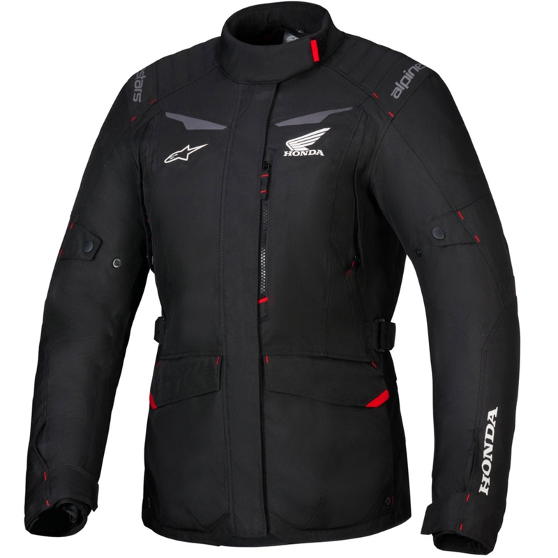 Kurtka motocyklowa damska Alpinestars Stella ST-1 wodoodporna Honda kolekcja czarno-czerwona