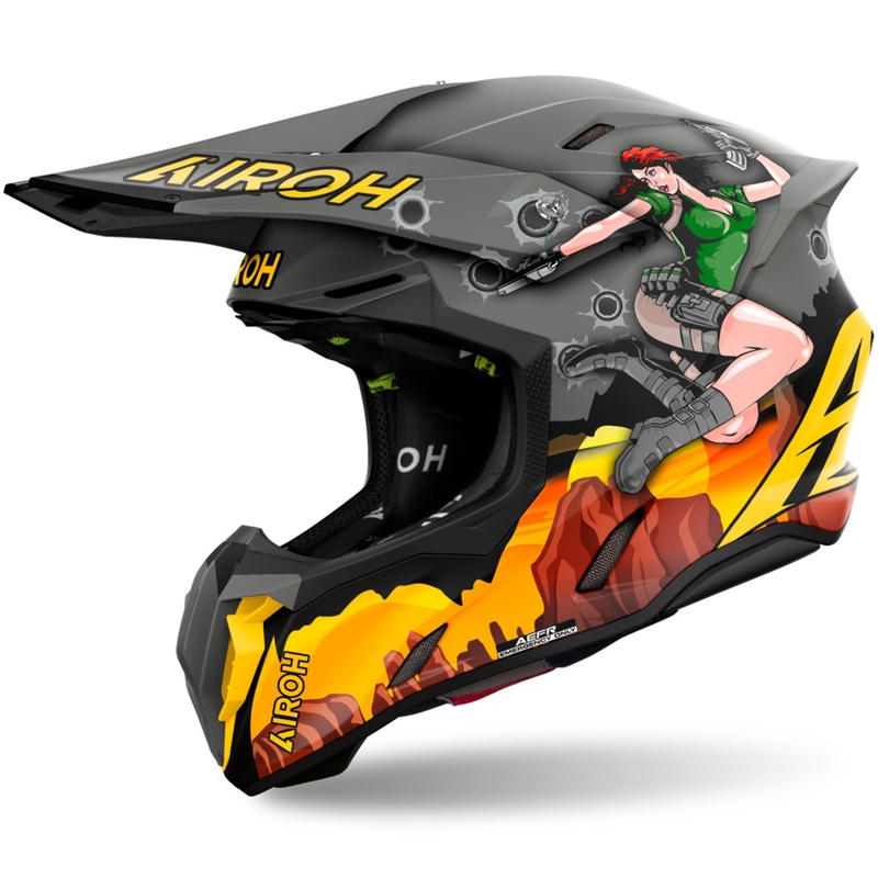 Kask motocrossowy Airoh Twist 3 Adventure szaro-żółty