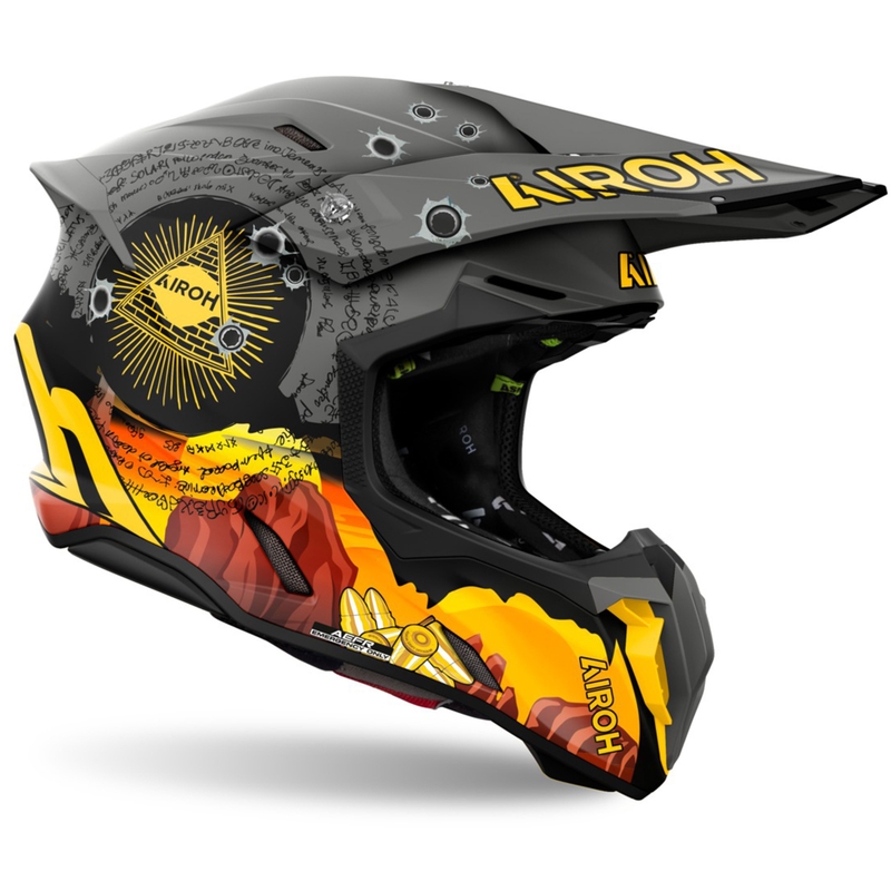 Kask motocrossowy Airoh Twist 3 Adventure szaro-żółty