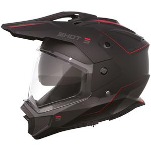 Kask motocyklowy enduro Shot Trek Rally matowy czarno-czerwony