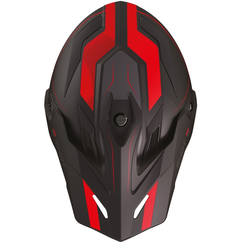 Kask motocyklowy enduro Shot Trek Rally matowy czarno-czerwony