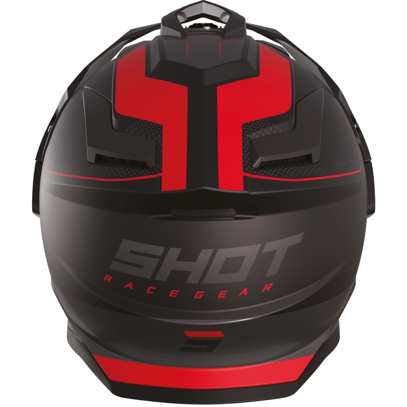 Kask motocyklowy enduro Shot Trek Rally matowy czarno-czerwony