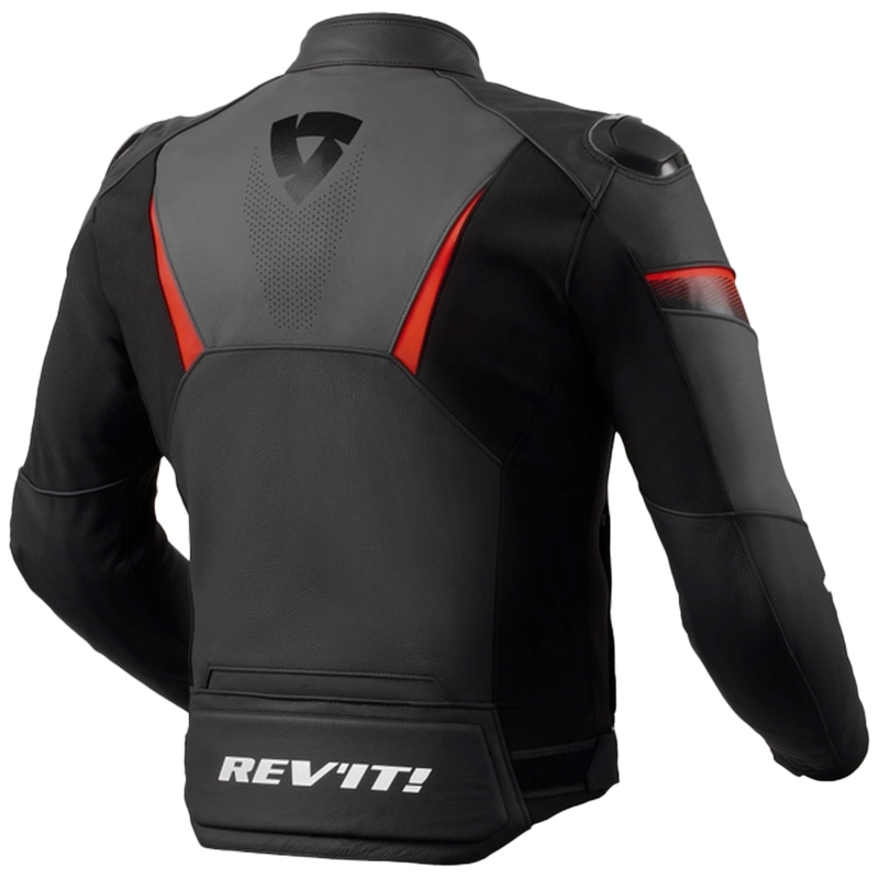 Kurtka motocyklowa skórzana Revit Argon 2 czarno-fluo czerwona