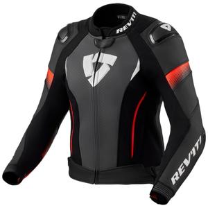 Damska skórzana kurtka motocyklowa Revit Xena 4 Pro Black-Fluo Red