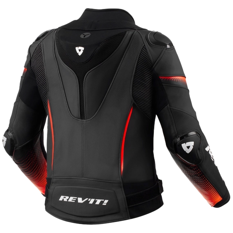 Damska skórzana kurtka motocyklowa Revit Xena 4 Pro Black-Fluo Red